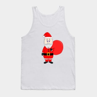 Cute Santa Claus Holding Bag of Gifts Tank Top